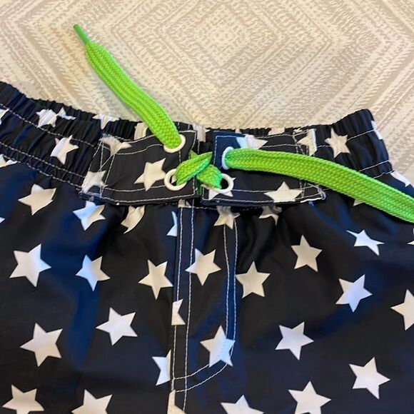 Mish Boys Navy Blue with White Stars Boys Swim Trunks - Picture 3 of 6